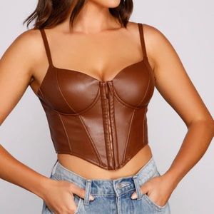 Faux Leather Corset Top